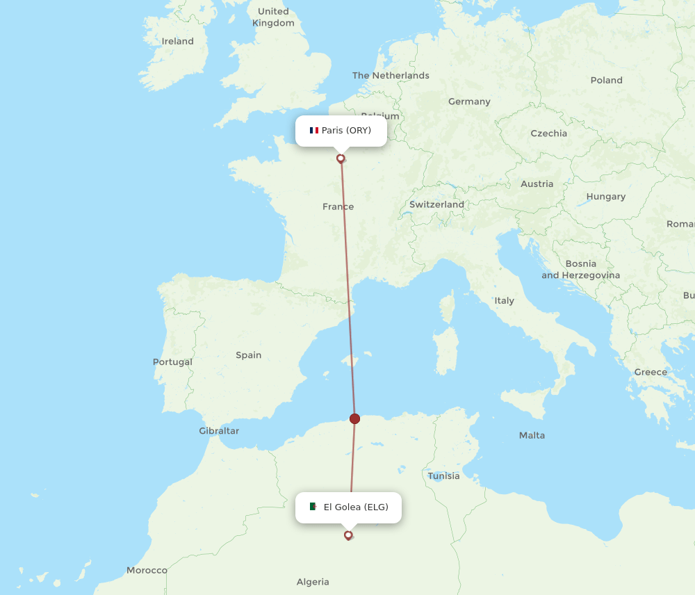 ORY-ELG flight routes