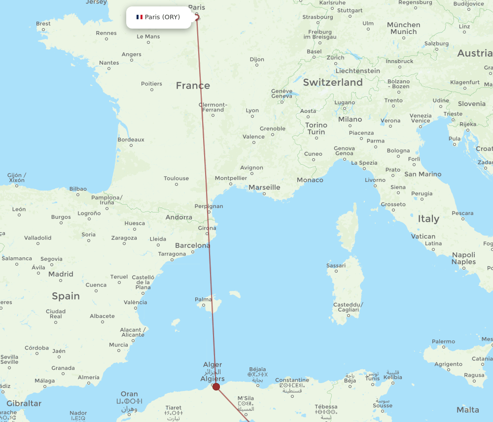 ORY-ELU flight routes
