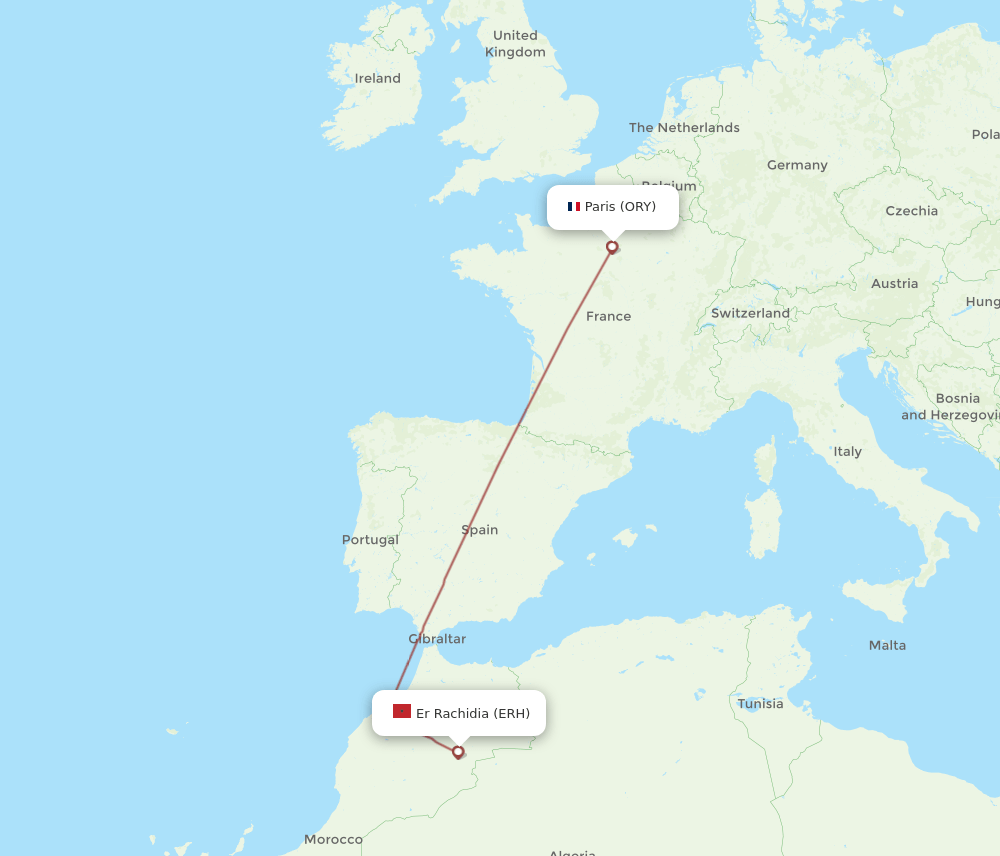 ORY-ERH flight routes