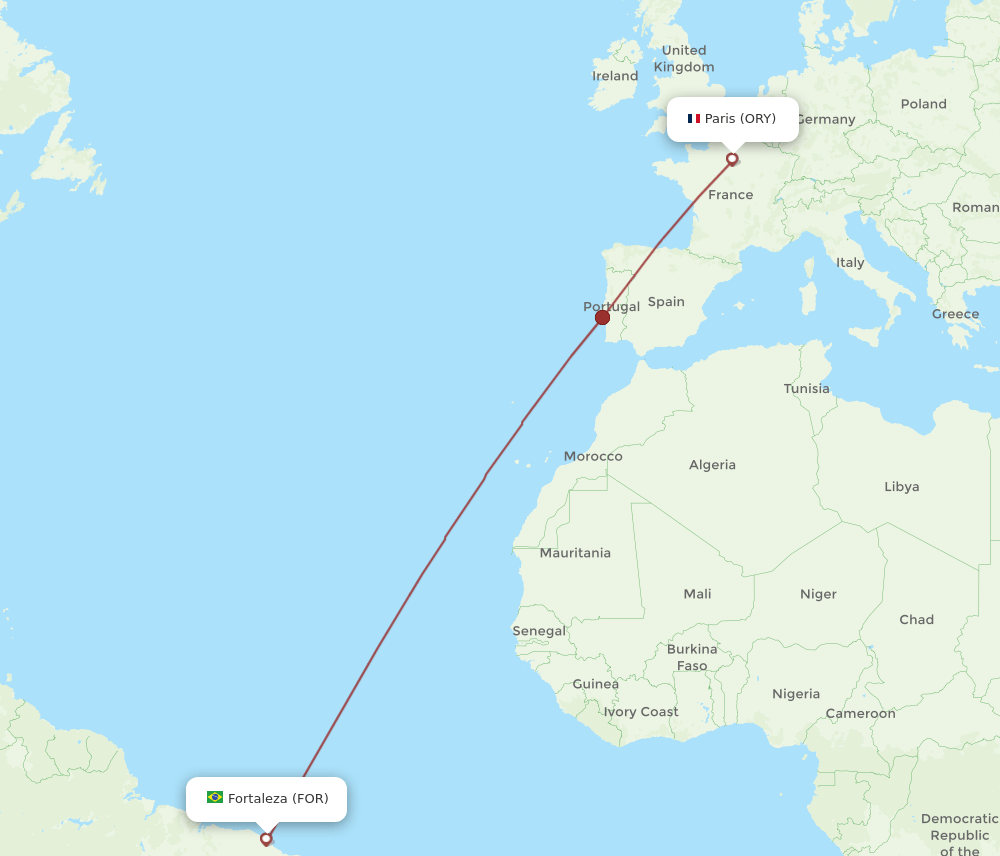 ORY-FOR flight routes