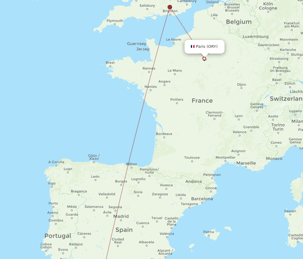 ORY-GIB flight routes