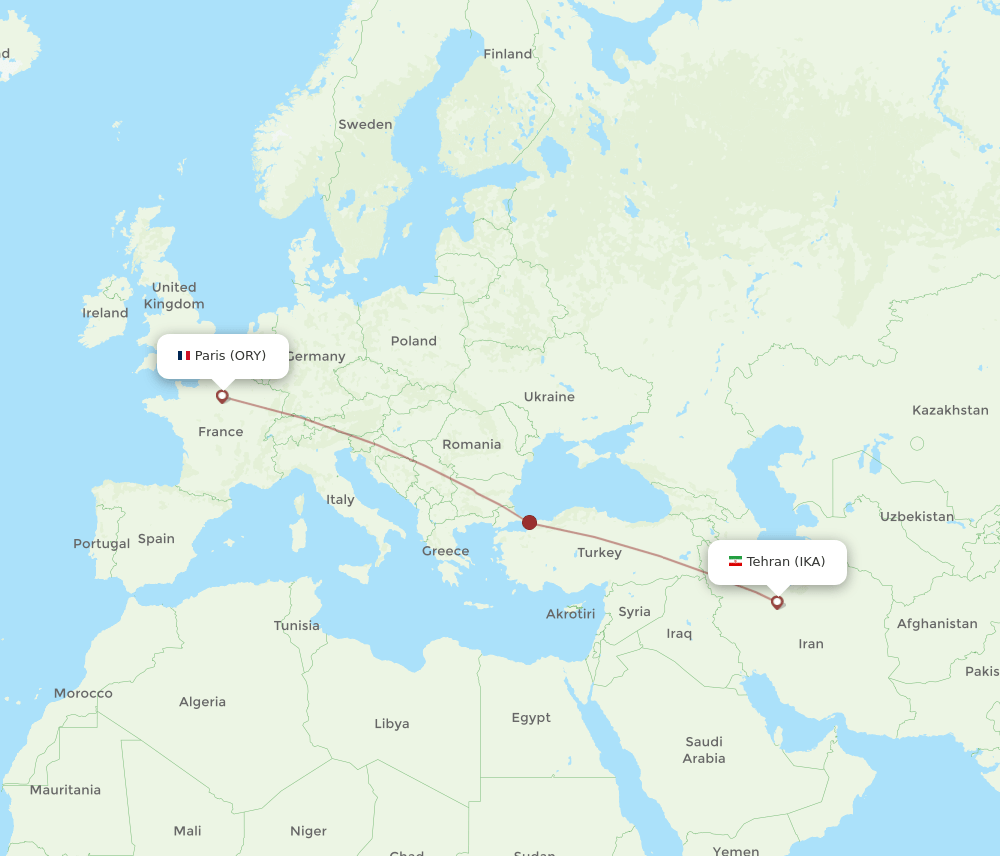 ORY-IKA flight routes