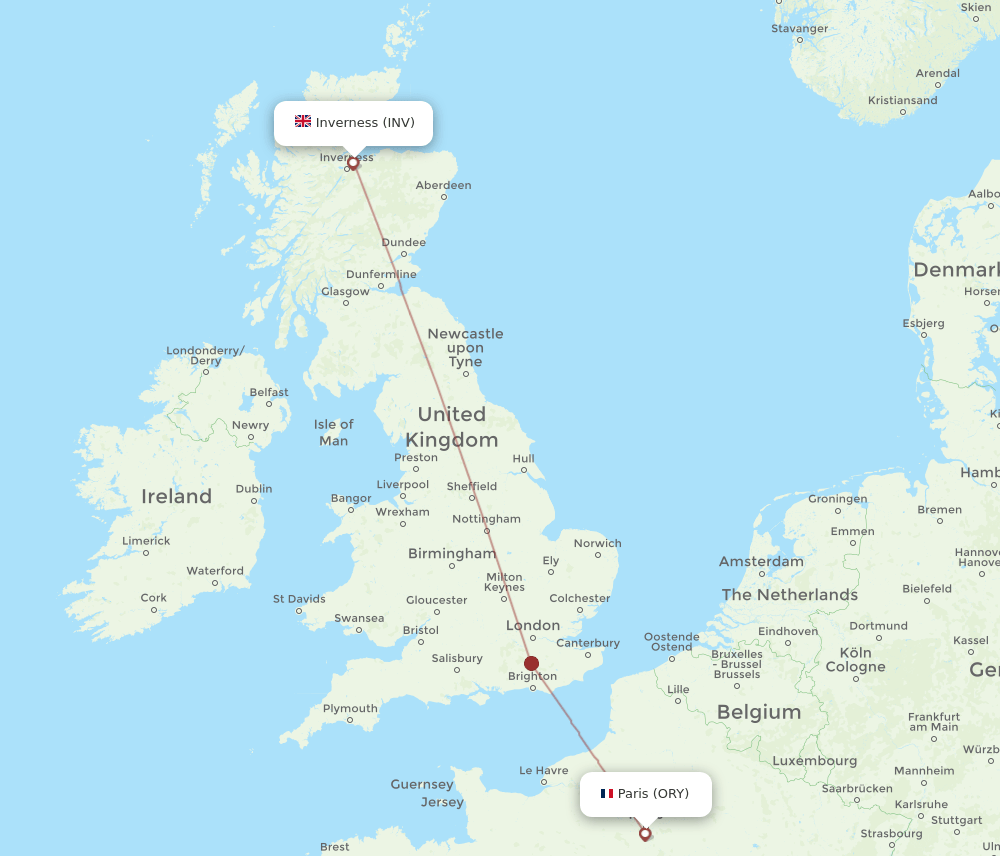 ORY-INV flight routes