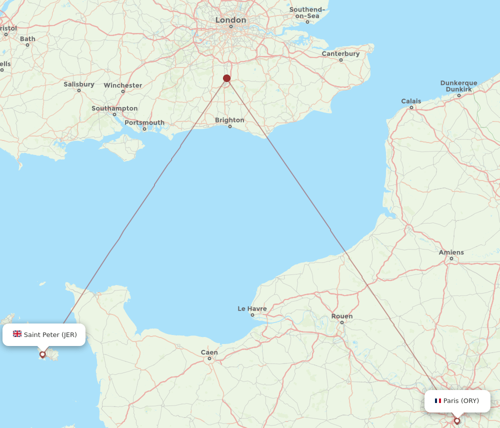 ORY to JER flights and routes map