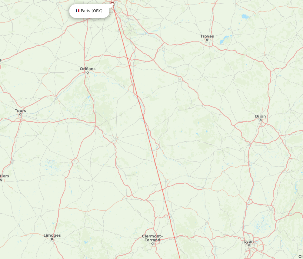Paris - Le Puy route map and flight paths