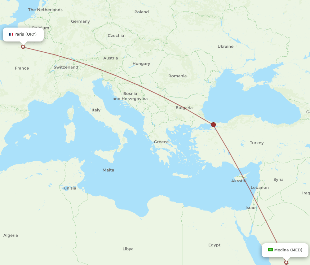 ORY-MED flight routes
