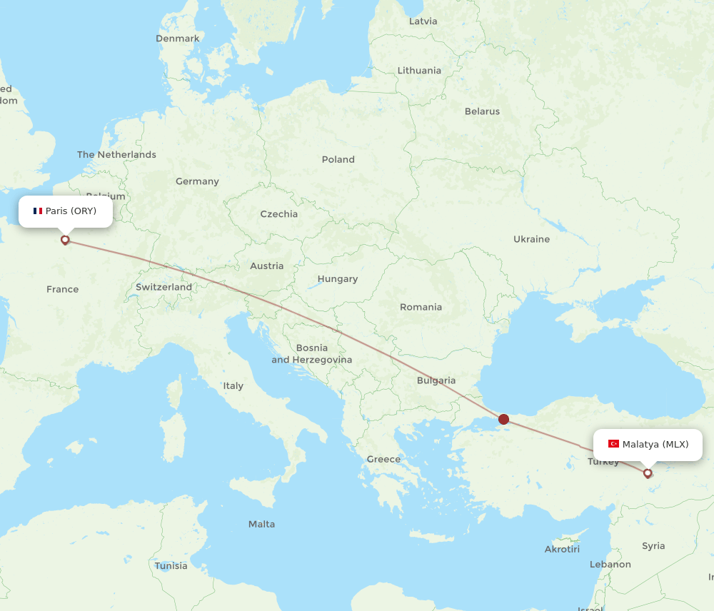 ORY-MLX flight routes