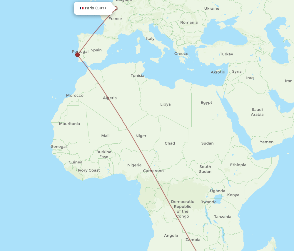ORY-MPM flight routes