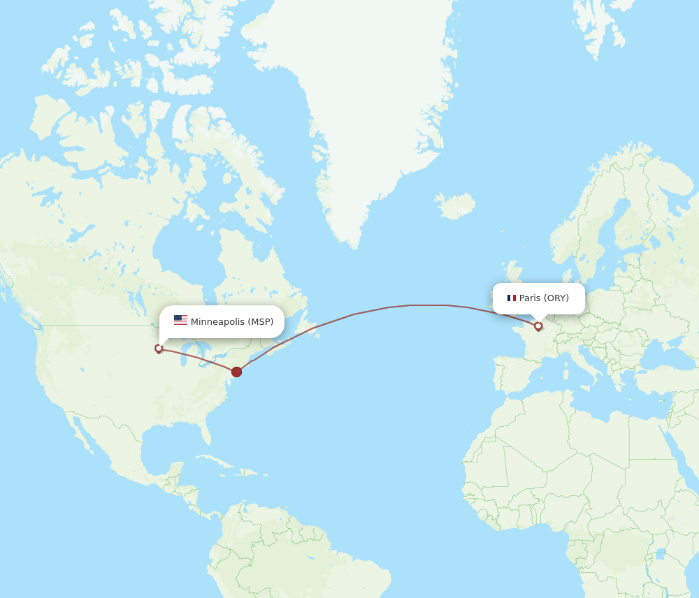 ORY-MSP flight routes