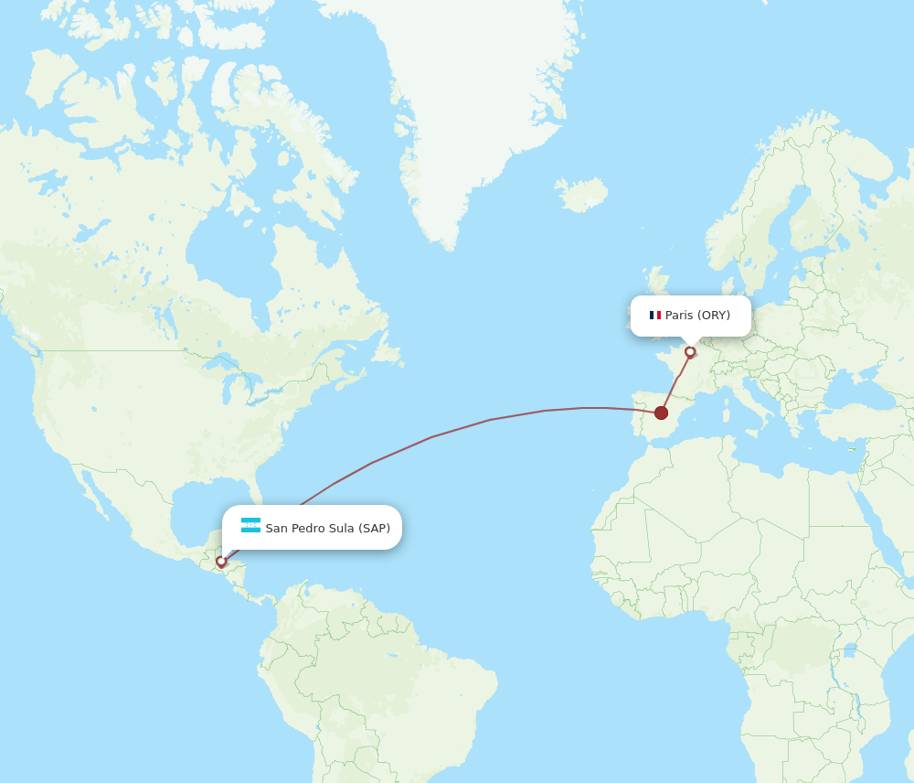 ORY-SAP flight routes