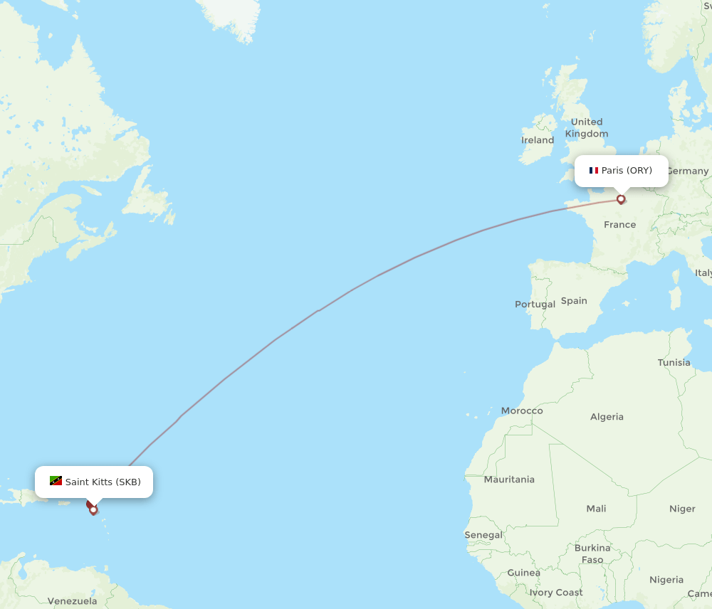 ORY-SKB flight routes