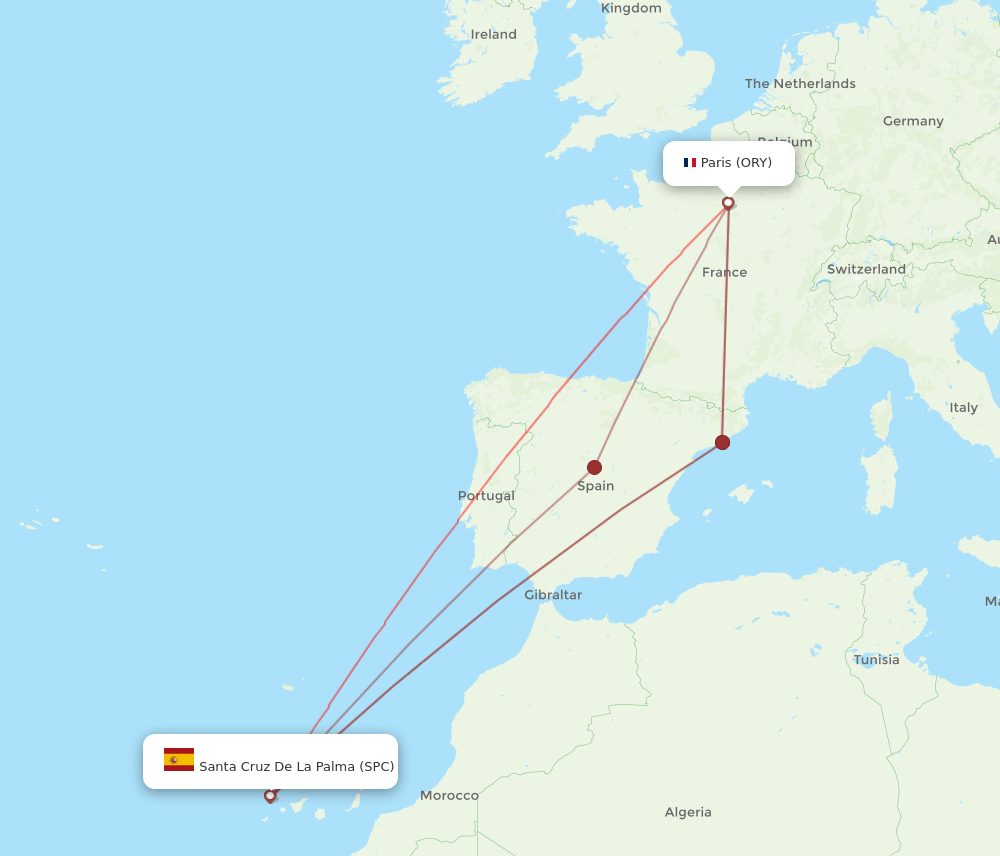 ORY-SPC flight routes