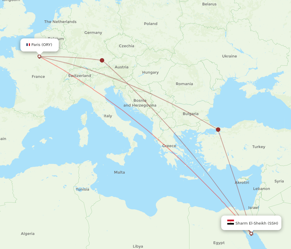 ORY-SSH flight routes