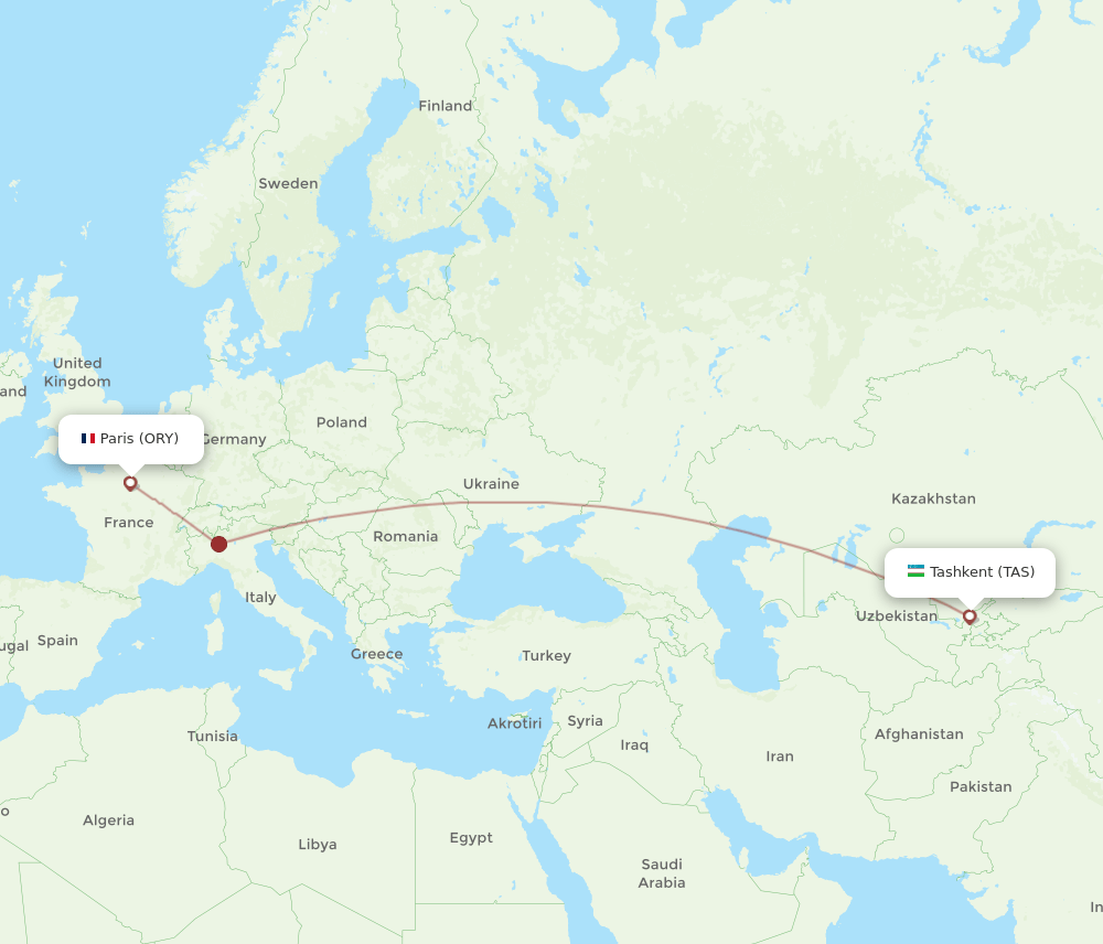 ORY-TAS flight routes