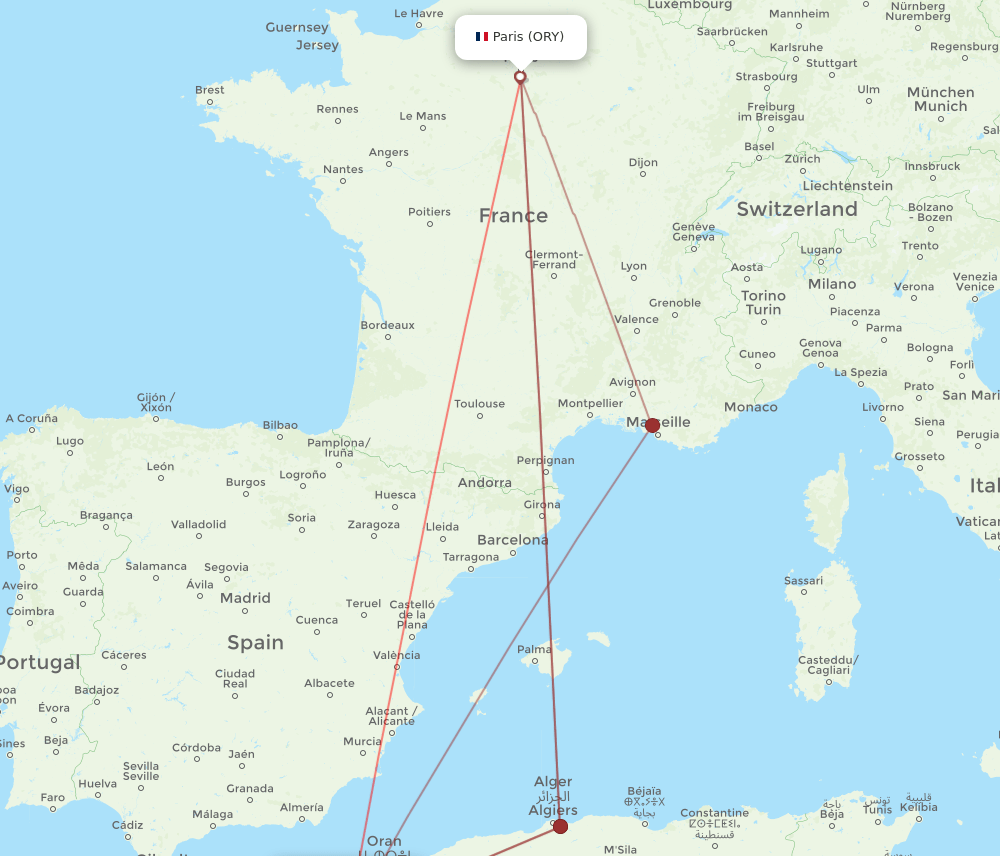 ORY-TLM flight routes