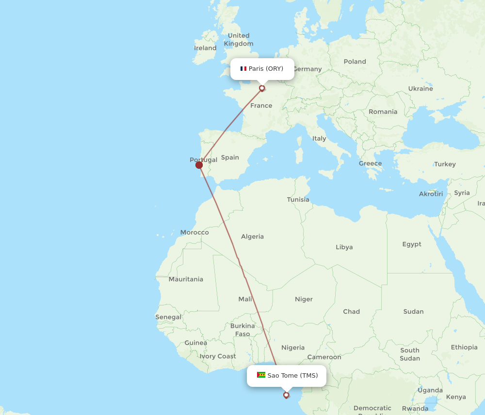 ORY-TMS flight routes