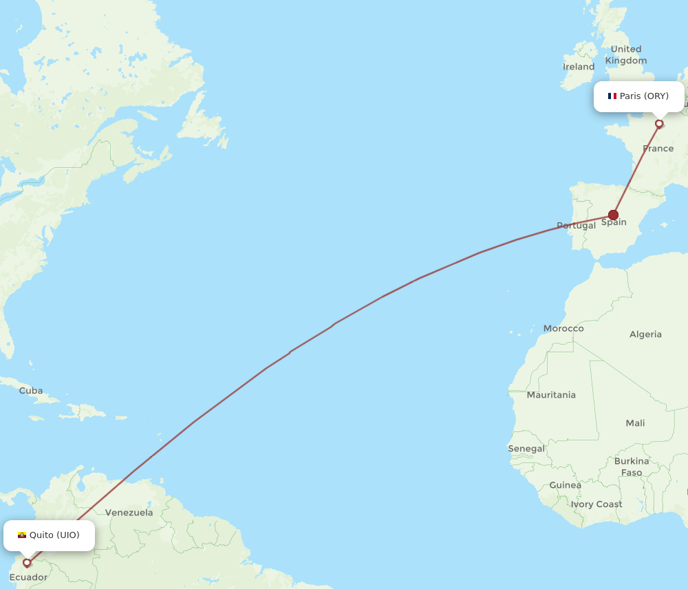 ORY-UIO flight routes
