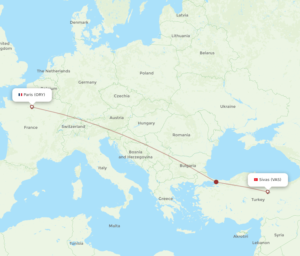 ORY-VAS flight routes