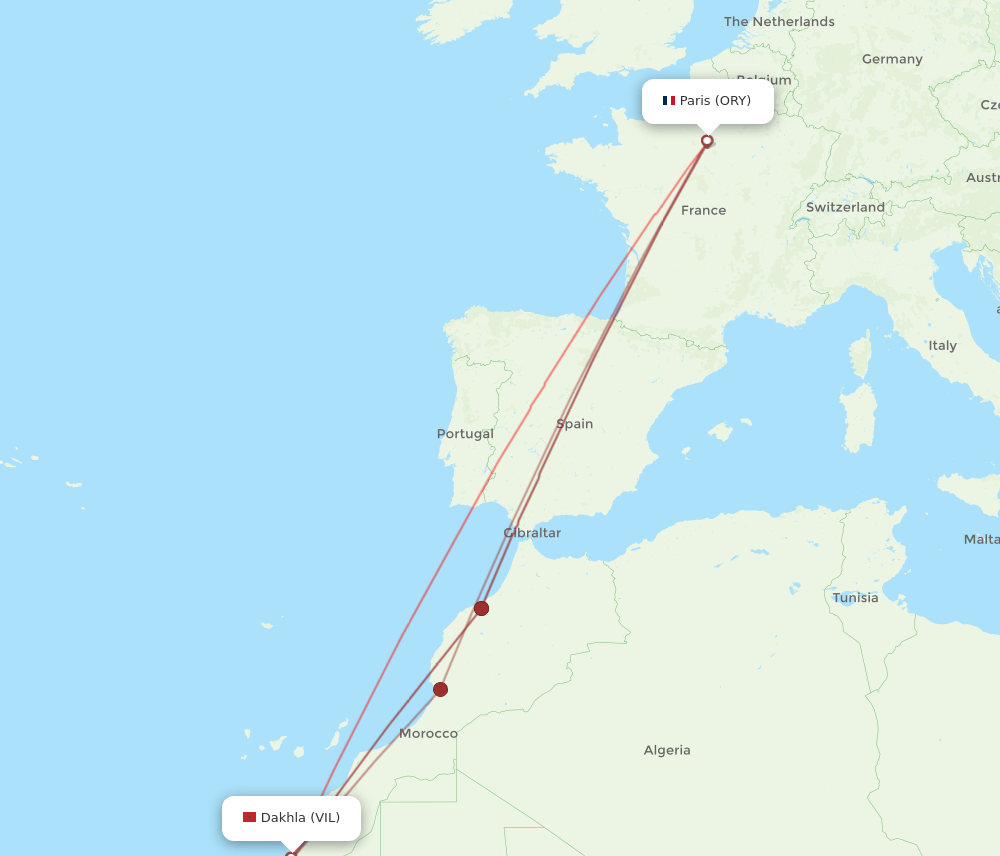 ORY-VIL flight routes