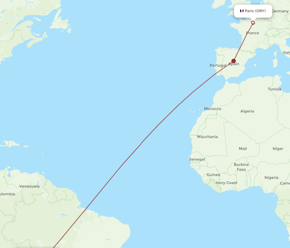 ORY-VVI flight routes