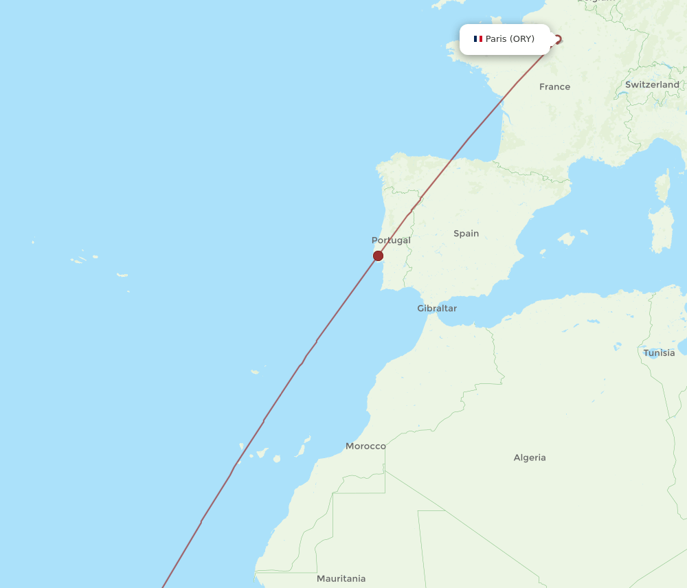 ORY-VXE flight routes