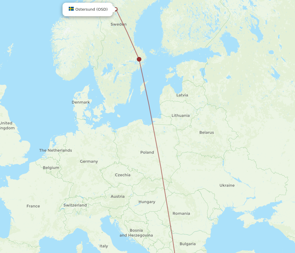 OSD to ATH flights and routes map