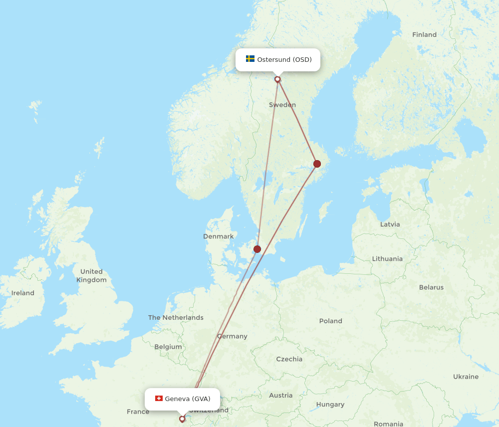 OSD-GVA flight routes