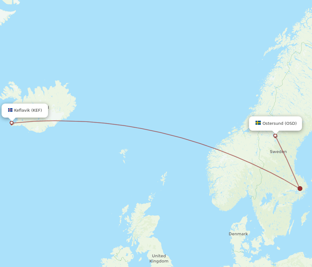 OSD-KEF flight routes