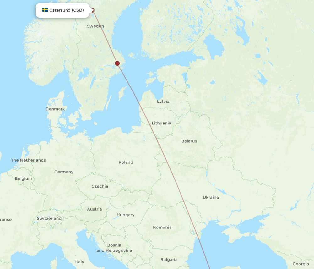 OSD to KYA flights and routes map