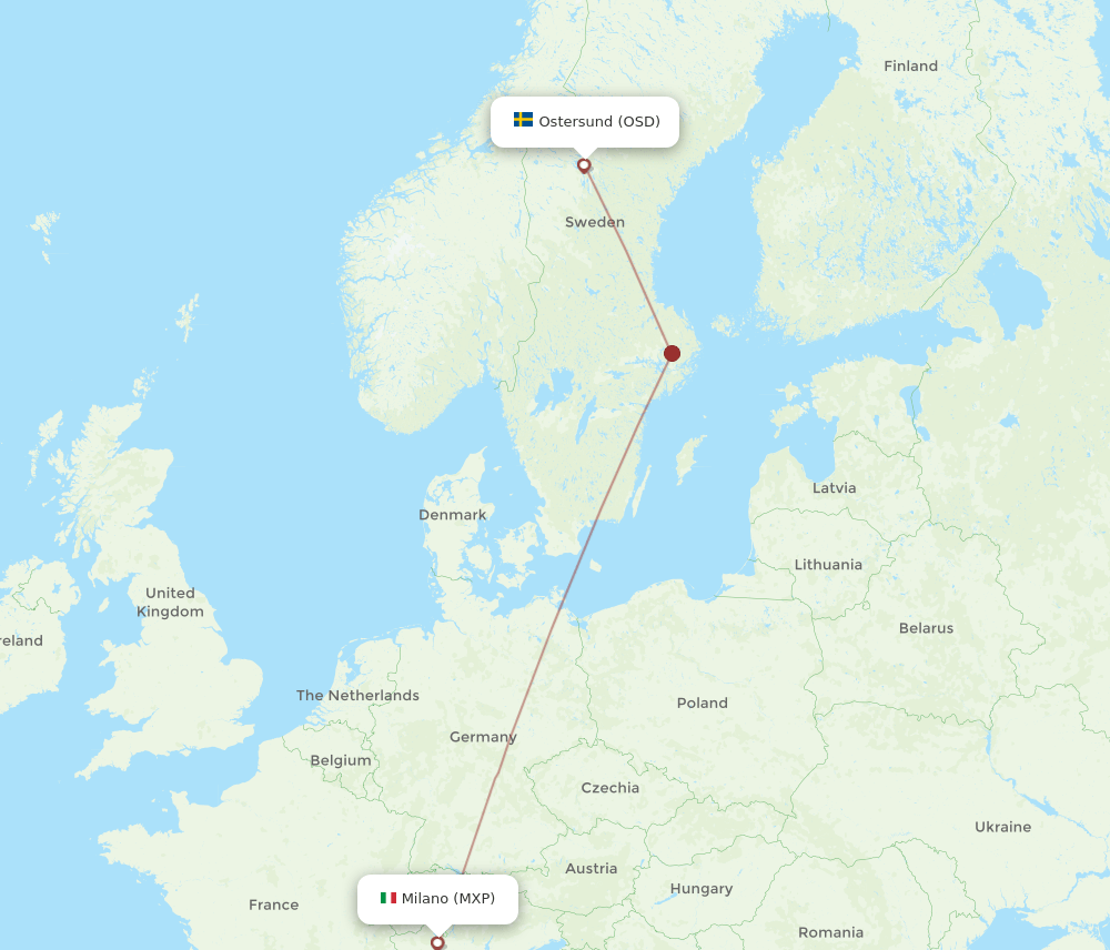 OSD-MXP flight routes