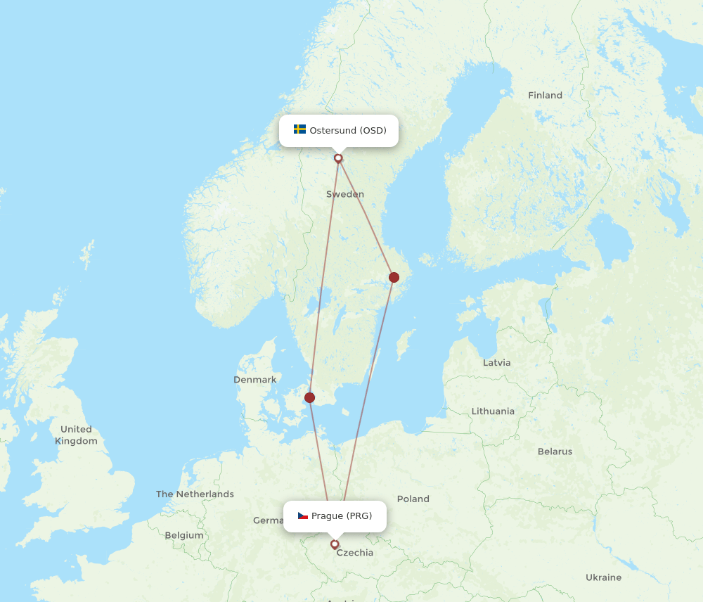 OSD-PRG flight routes