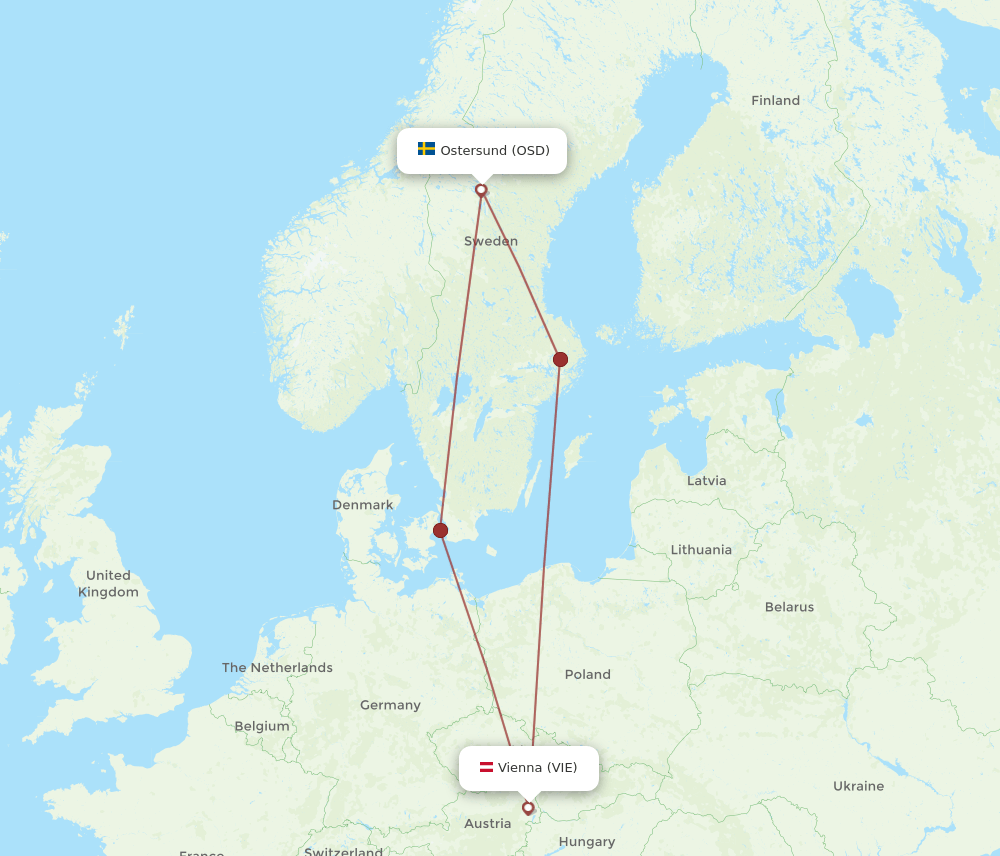 OSD-VIE flight routes