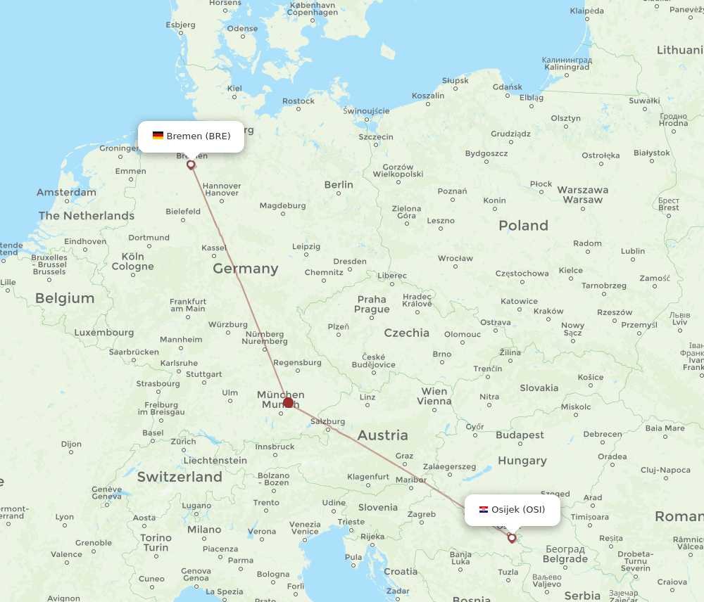 OSI-BRE flight routes