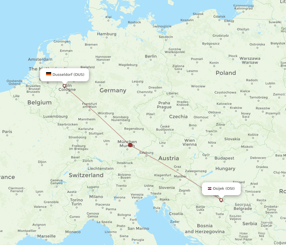 OSI-DUS flight routes