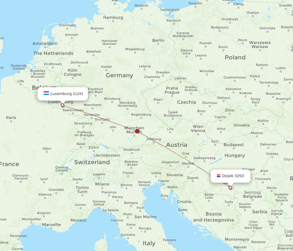 OSI-LUX flight routes