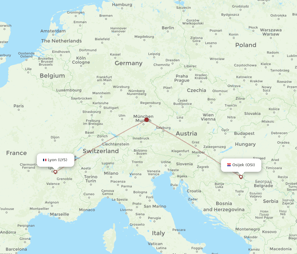 OSI-LYS flight routes