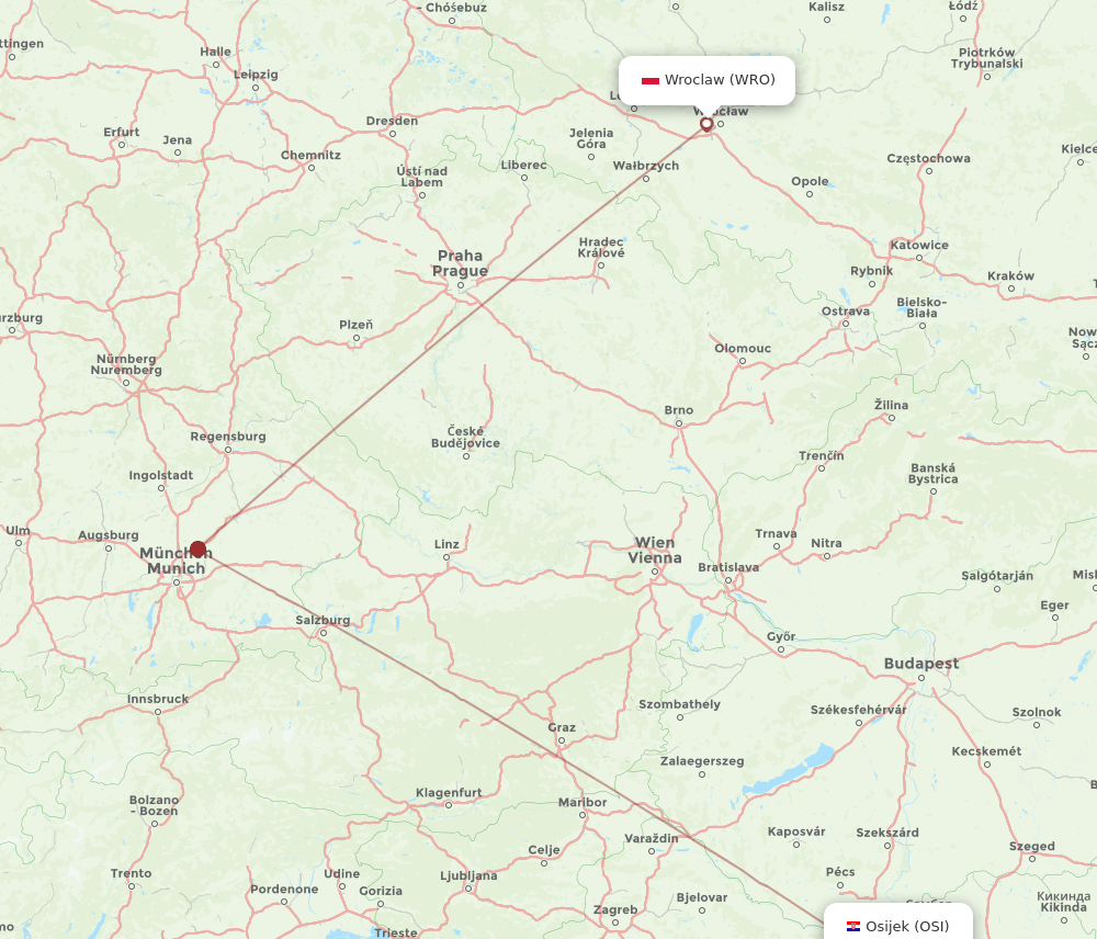 OSI-WRO flight routes