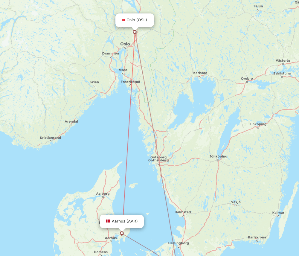 OSL-AAR flight routes
