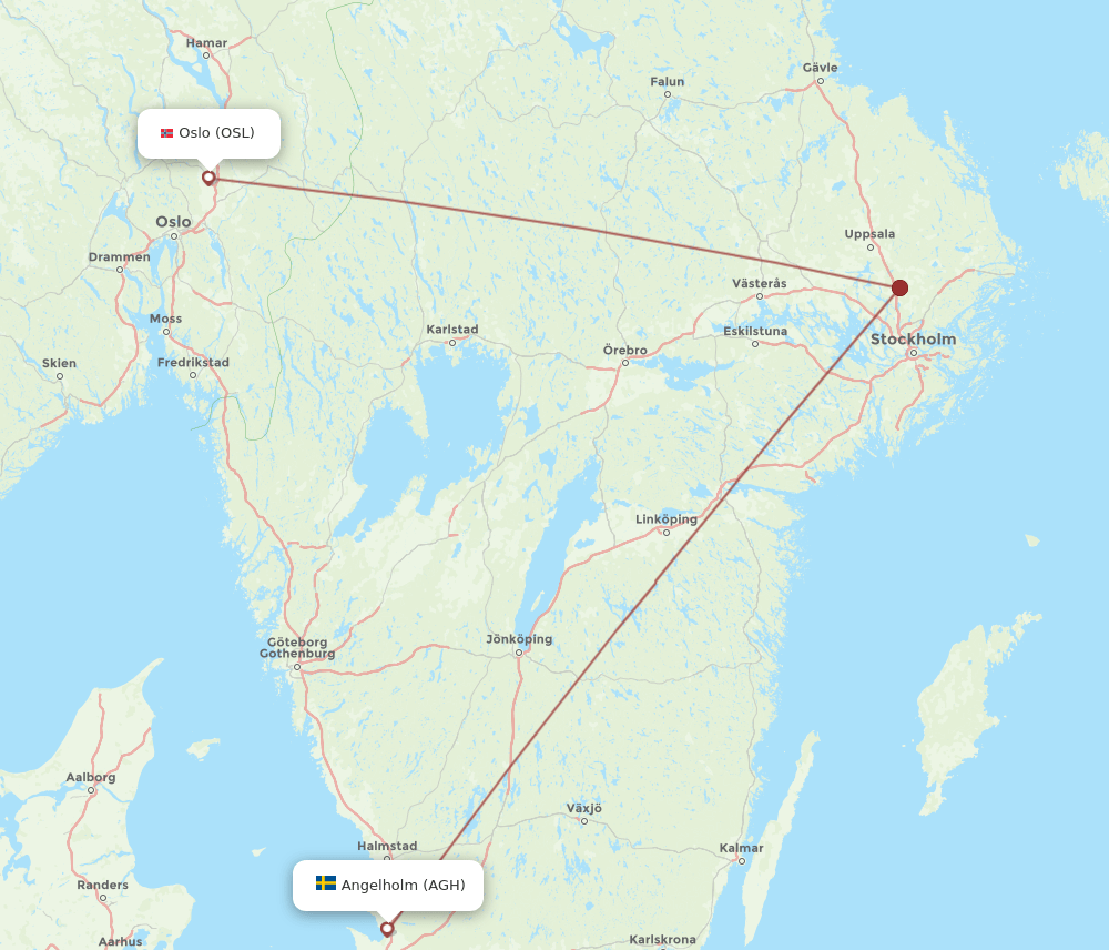 OSL-AGH flight routes