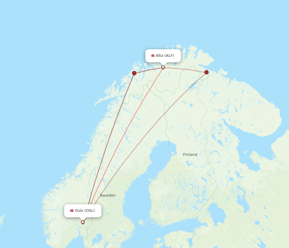 OSL-ALF flight routes