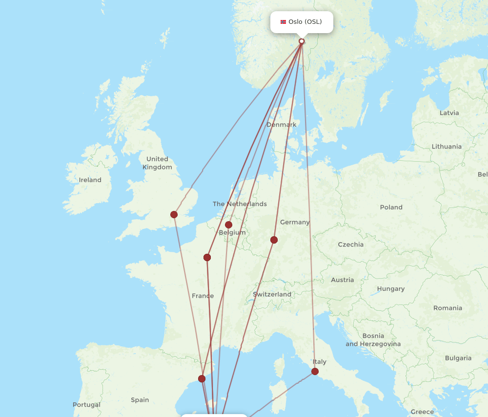OSL-ALG flight routes