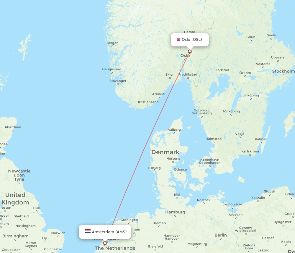 OSL-AMS flight routes