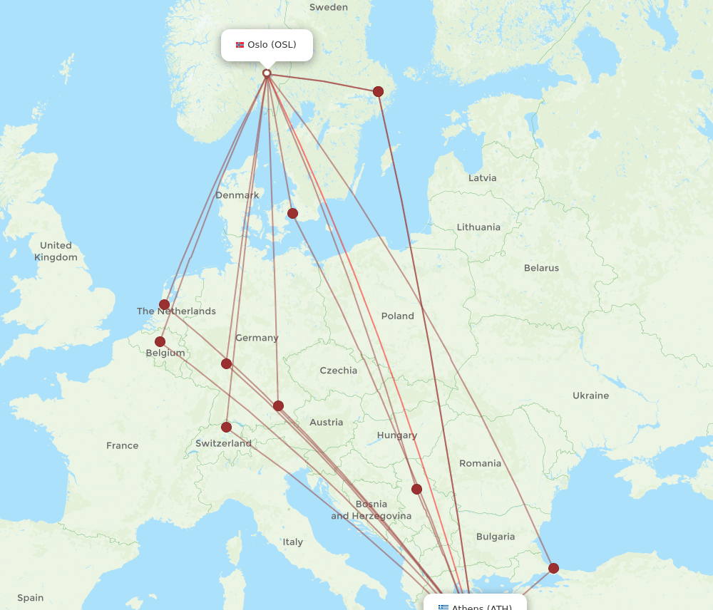 OSL-ATH flight routes