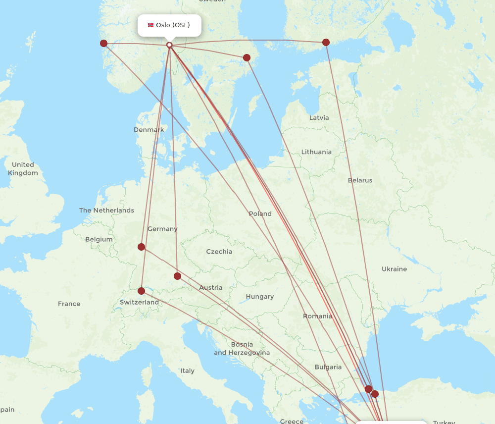OSL-AYT flight routes