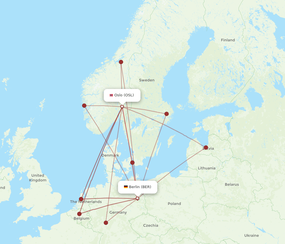 OSL-BER flight routes