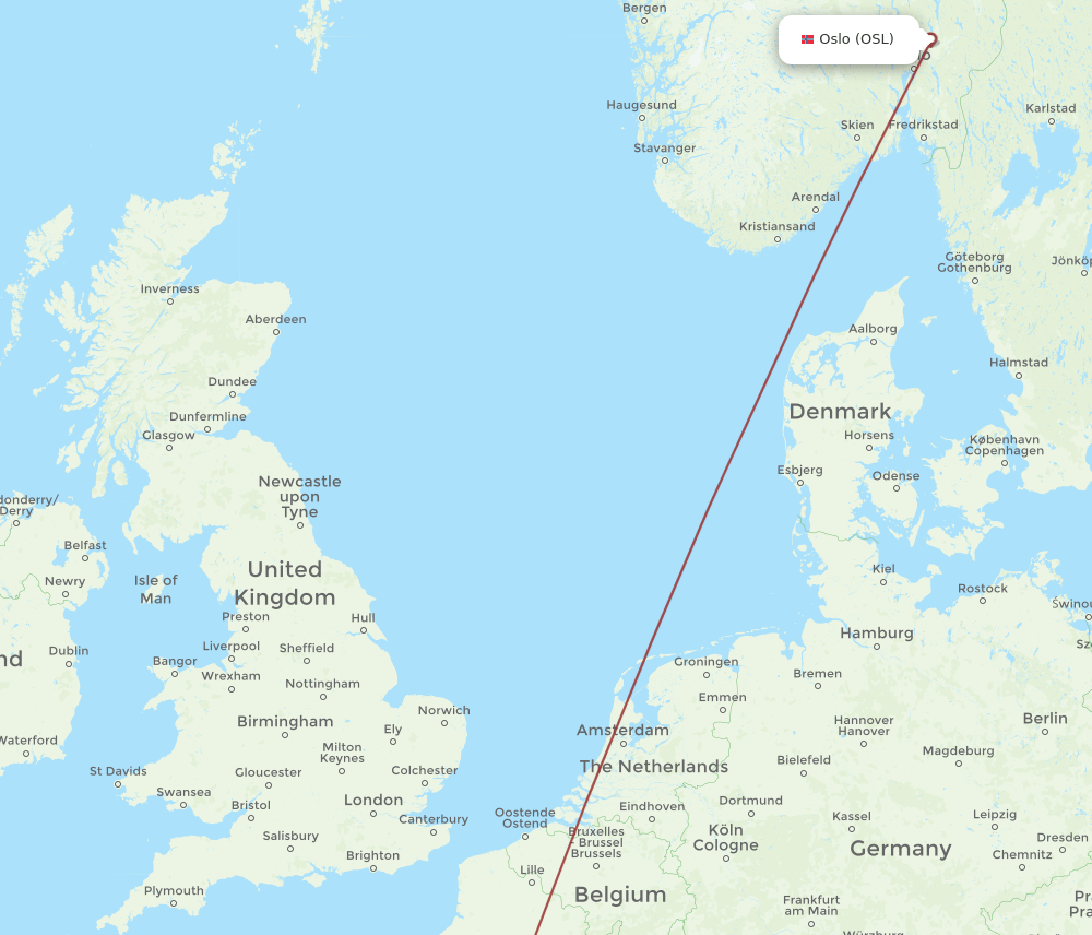 OSL-BES flight routes