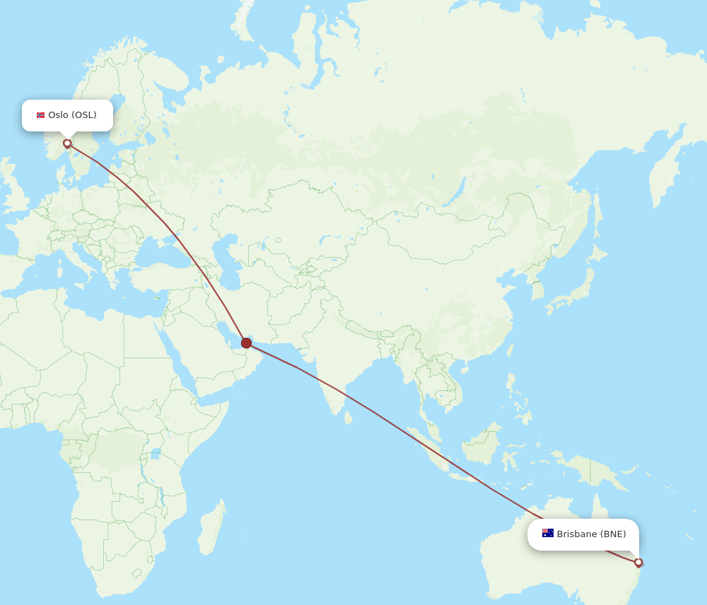 OSL-BNE flight routes