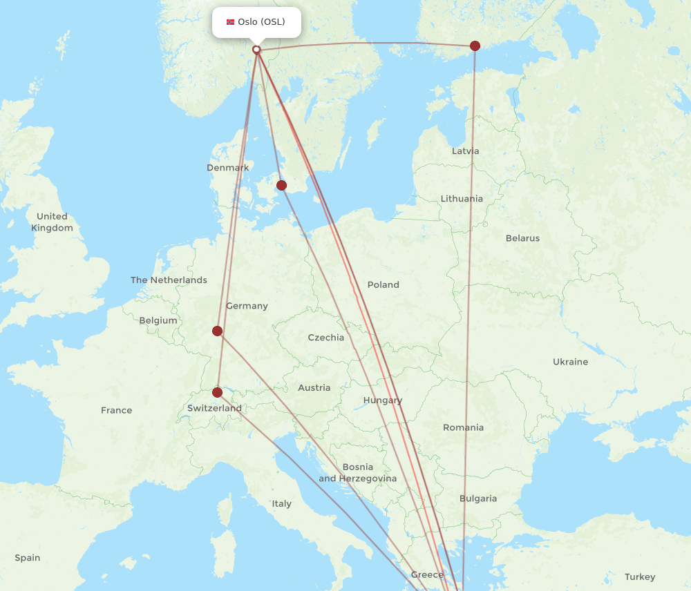 OSL-CHQ flight routes