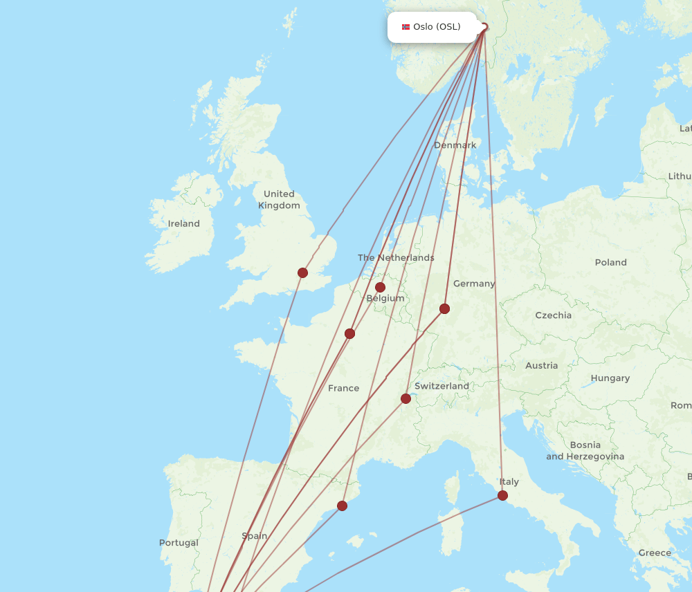 OSL-CMN flight routes