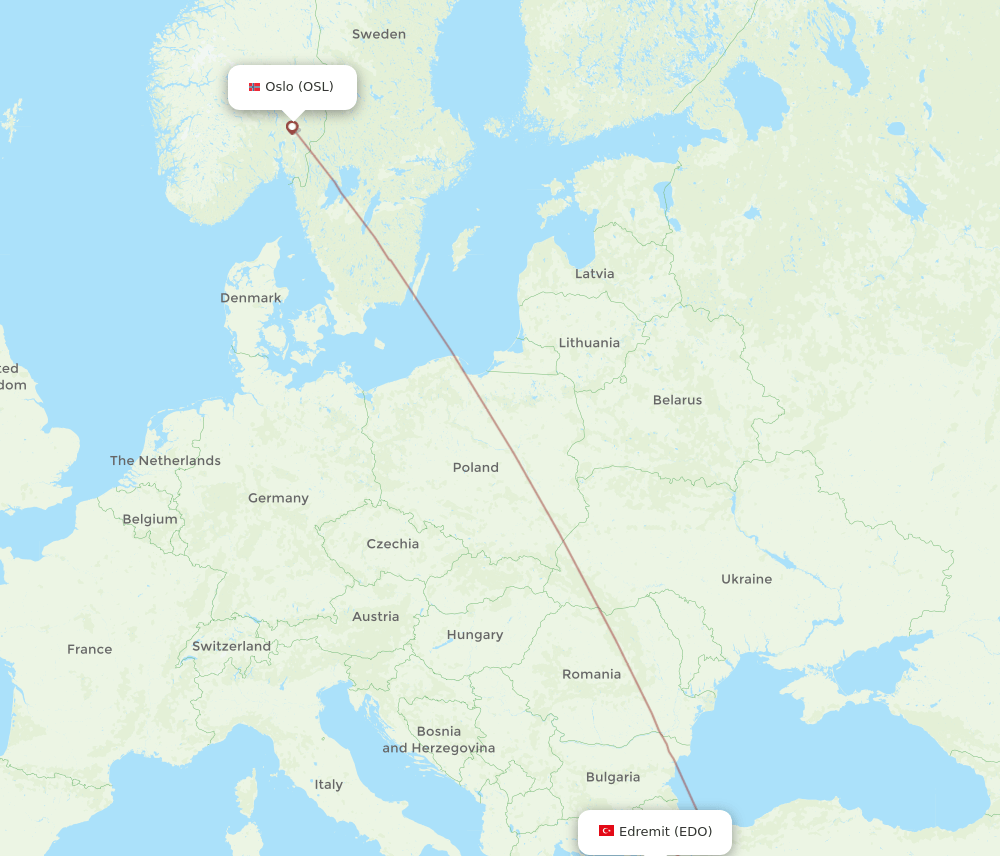 OSL-EDO flight routes